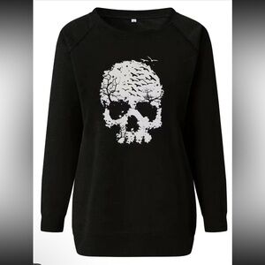 Skull Print Halloween Sweatshirt